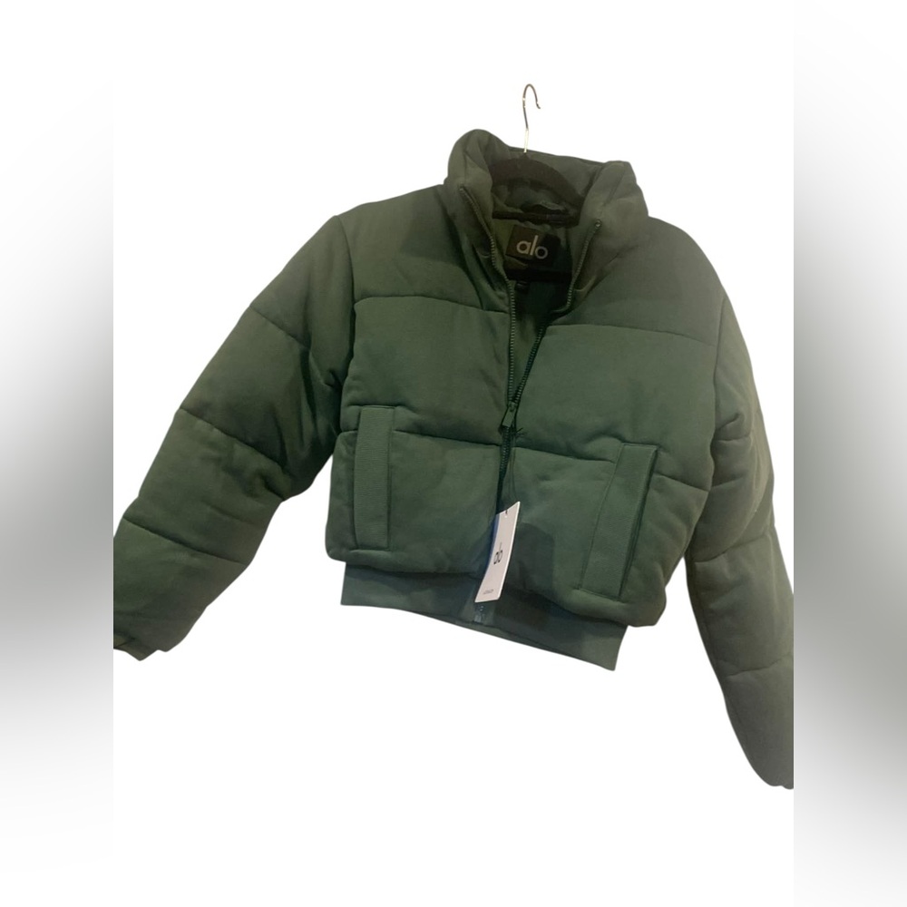 NWT Alo Yoga sweatshirt puffer CLOVER GREEN Size XS - Picture 2 of 5